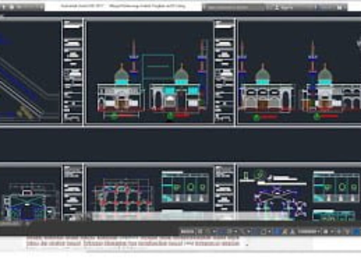 Download Kumpulan Gambar Kerja Masjid Dan Mushola File Autocad Dwg