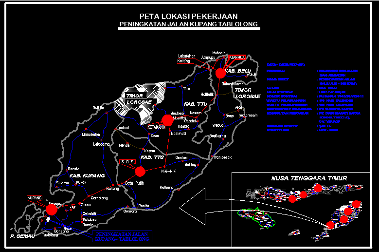 Peta Propinsi Nusa Tenggara Timur file DWG AutoCAD