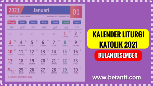 Kalender Liturgi Katolik Bulan Desember 2021