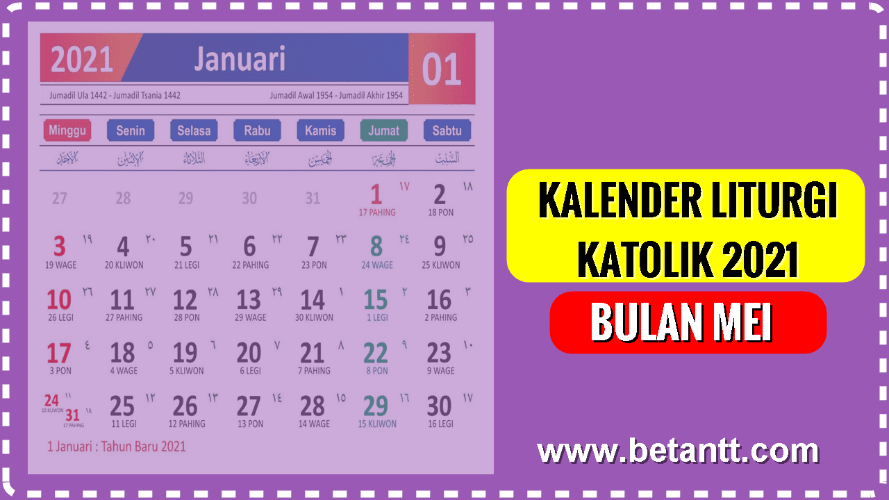 Kalender Liturgi Katolik Bulan Mei 2021