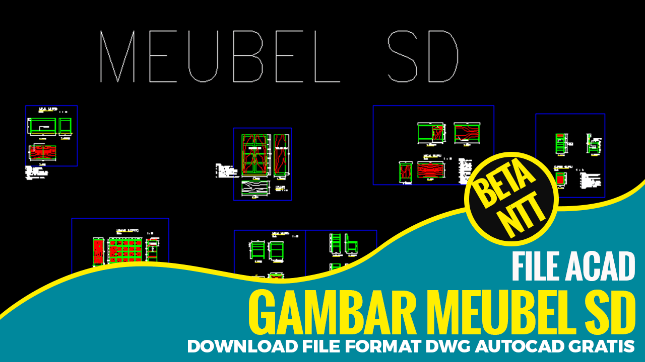 Desain Mebel Sekolah File Tipe DWG AutoCAD