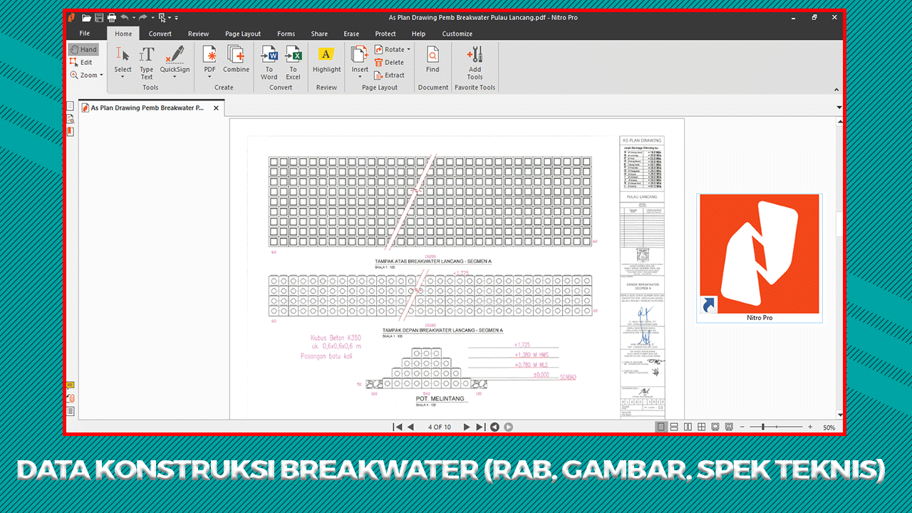 Data Konstruksi Breakwater (RAB, Gambar, Spek Teknis) Lengkap