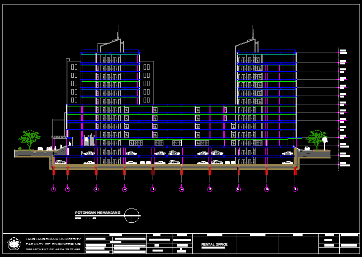 Desain Rental Office Mobil DWG AutoCAD