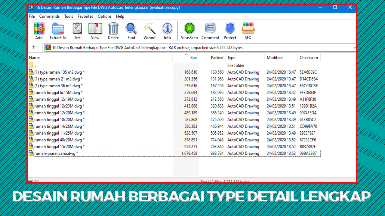 Download Desain Rumah Berbagai Tipe File DWG AutoCad Terlengkap