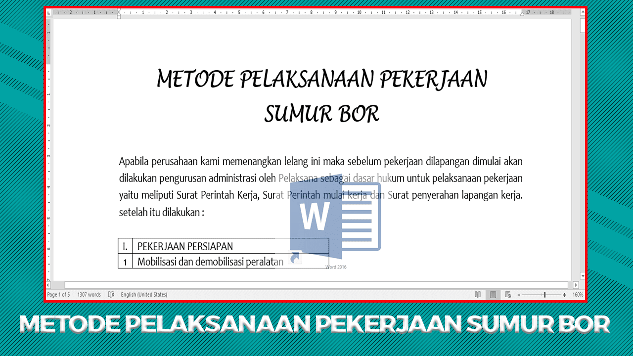 Metode Pelaksanaan Pekerjaan Sumur Bor file DOC