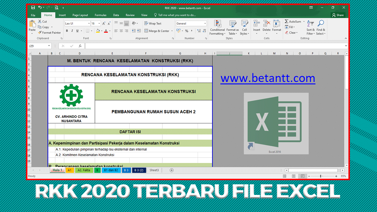 Download File Rencana Keselamatan Dan Kesehatan Kerja-RKK 2022 Terbaru Ecxel