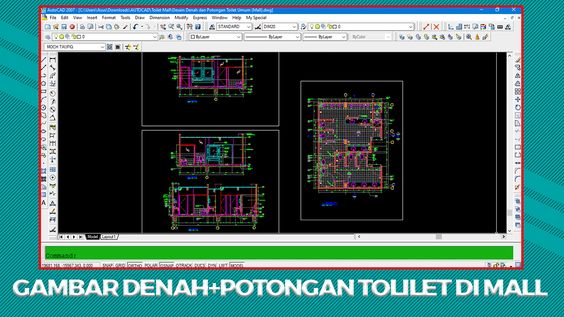 Gambar Denah dan Potongan TOILET di Mall File DWG AutoCAD