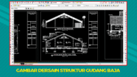 Download Gambar Desain Struktur Gudang Baja+Laporan Struktur+Perhitungan SAP2000