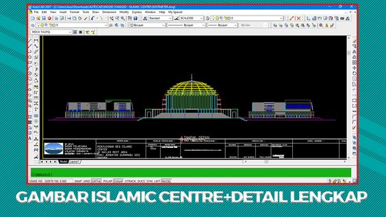 Gambar Masjid Islamic Center Beserta Detail Lengkap DWG AutoCAD