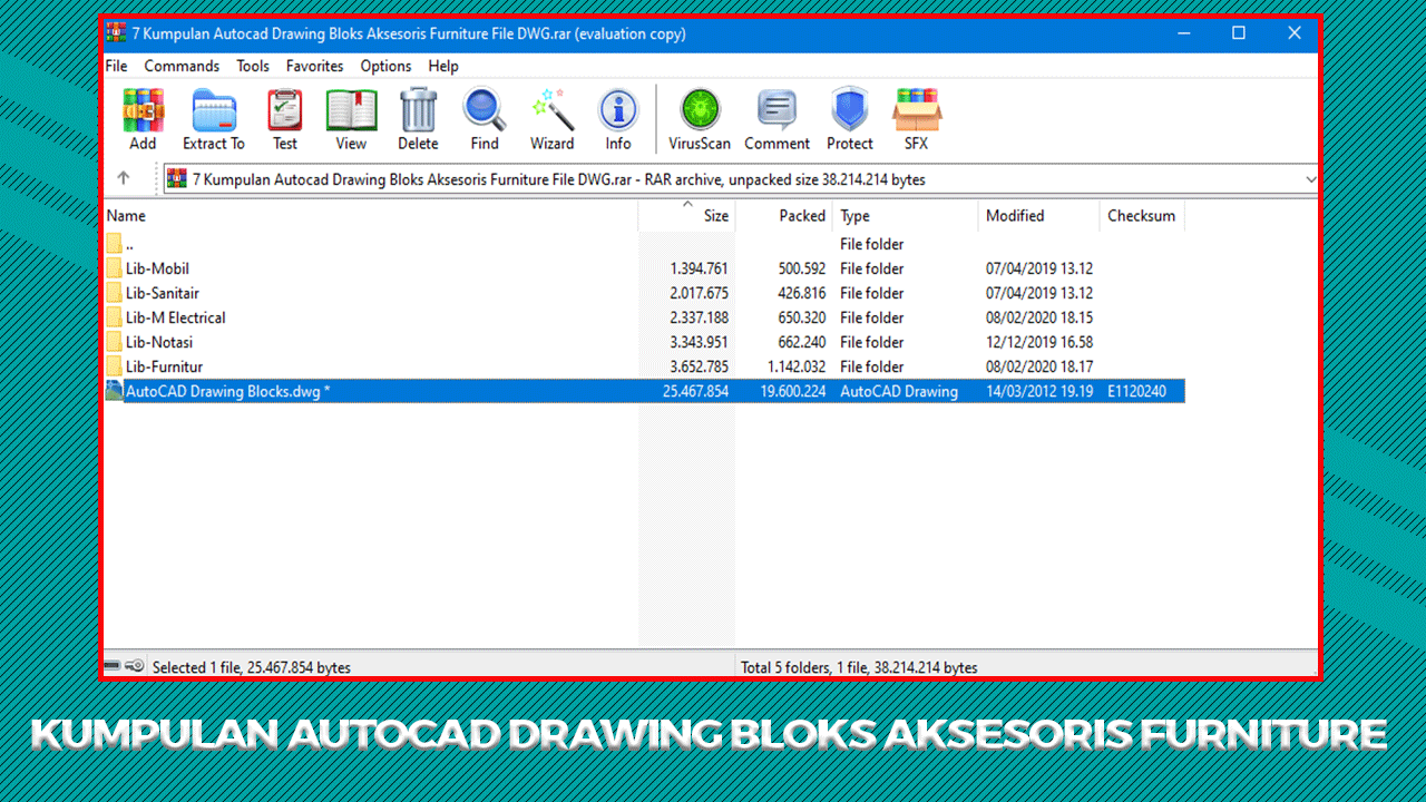 Autocad Drawing Bloks Aksesoris Furniture File DWG AutoCAD