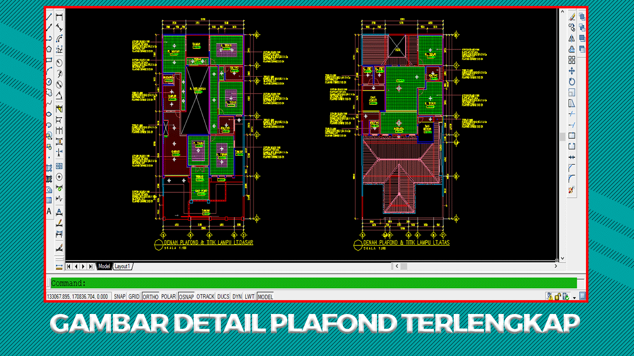 Gambar Detail Plafond Format File Autocad DWG