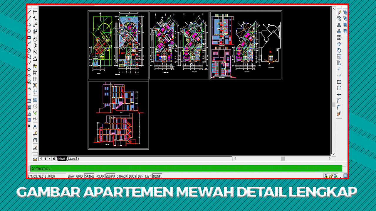 Gambar Kerja Apartemen Autocad (DWG) Terlengkap