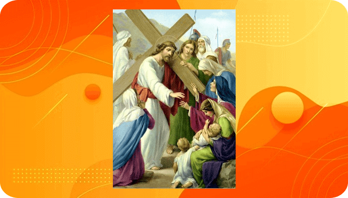 Perhentian 8,  Yesus menghibur perempuan-perempuan yang menangisi-Nya