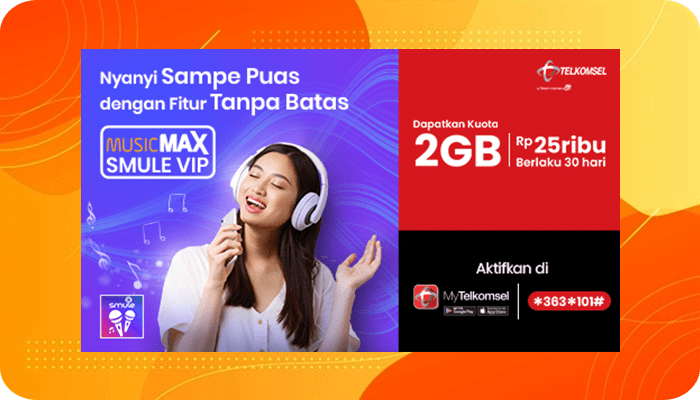 Cara Beli dan Aktivasi Paket MusicMAX Smule VIP Telkomsel