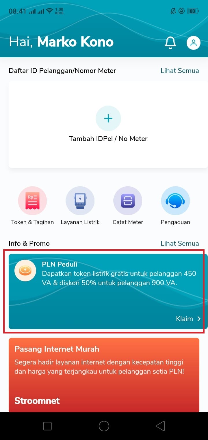 Cara Klaim Token Listrik Gratis Maret 2021 Melalui Aplikasi PLN Mobile