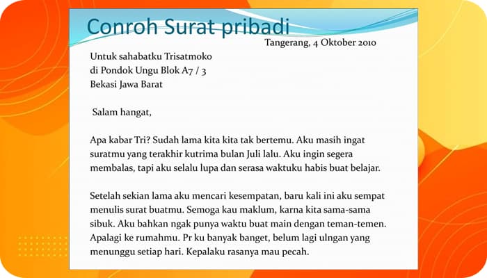 Contoh Surat Pribadi Singkat Untuk Sahabat, Guru, Teman, Orang Tua, Dinas, Bahasa Inggris