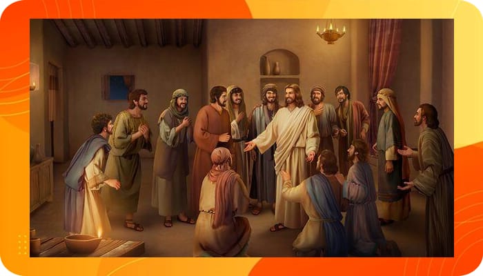 Penampakan Tuhan Yesus Kepada Sepuluh Murid Dengan Teman-Teman Mereka, Tidak Termasuk Tomas