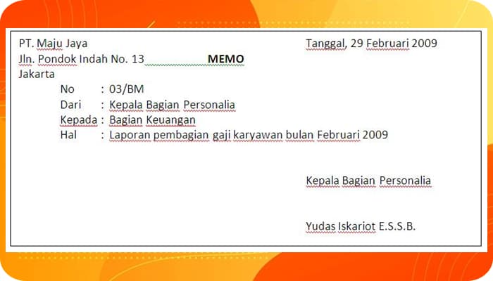 Pengertian Memo: Contoh, Tujuan, Ciri, Cara Menulis, Struktur, Tidak Resmi