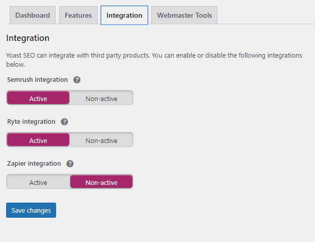 Masuk ke Halaman SEO => General => Integration