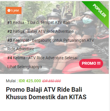 Promo Balaji ATV Ride Bali Khusus Domestik dan KITAS