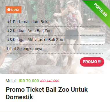 Promo Ticket Bali Zoo Untuk Domestik