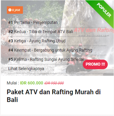 Paket ATV dan Rafting Murah di Bali