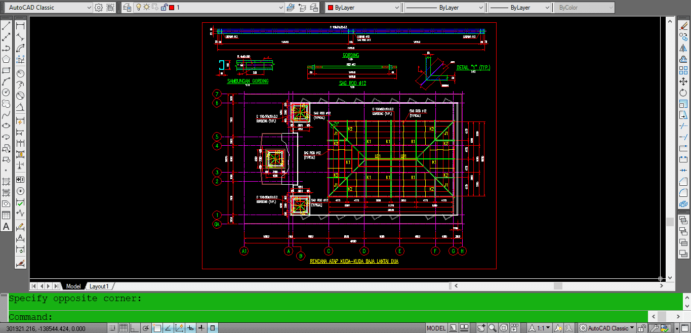 Download Gambar Desain Atap Kuda Kuda Baja DWG AutoCADDownload Gambar Desain Atap Kuda Kuda Baja DWG AutoCAD