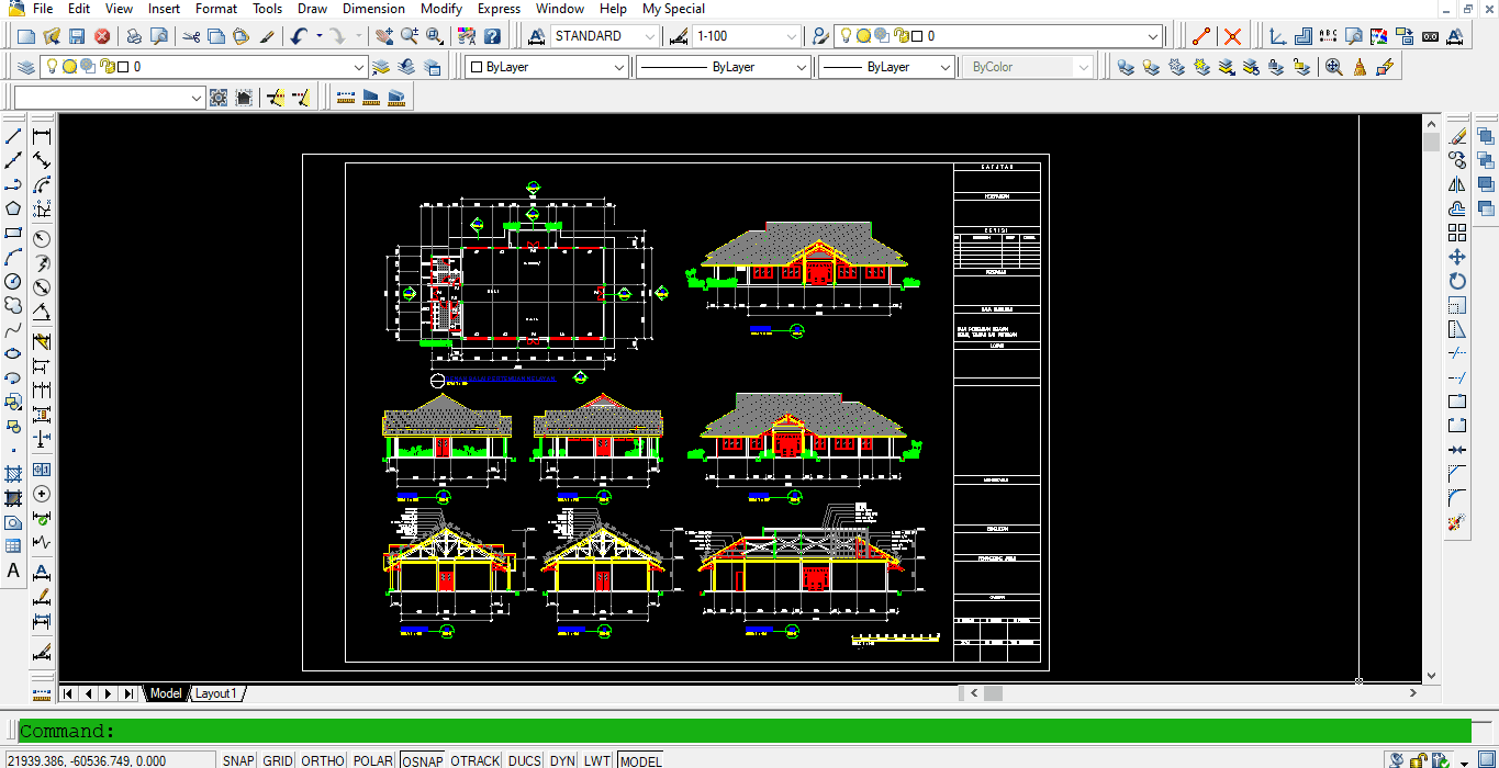 Download Gambar Desain PENDOPO Detail Lengkap DWG AutoCAD