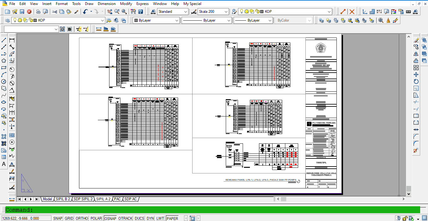 Download Gambar Desain Panel Listrik + Mekanikal DWG AutoCAD