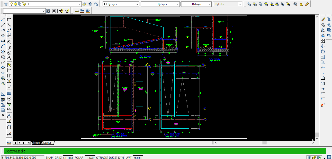 Download Gambar Detail RAMP BASEMENT/Ruang Parkir DWG AutoCAD