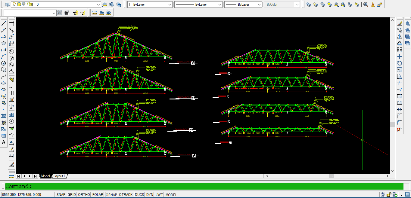 Download Gambar Rangka Atap Baja Ringan DWG AutoCAD