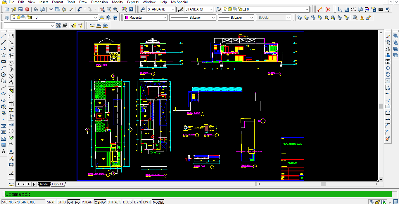 Download Rumah Ukuran 10x33 M Bestek Lengkap DWG AutoCAD