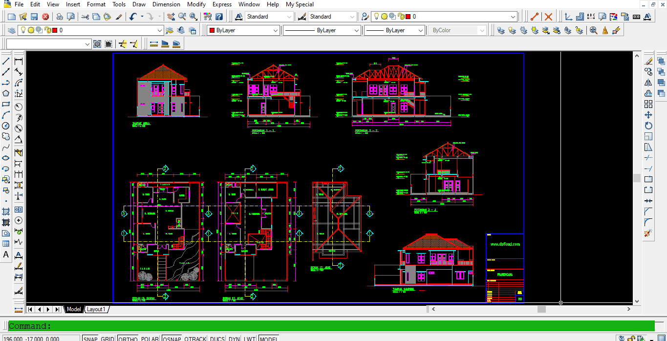 Download Rumah Ukuran 12x19 M Bestek Lengkap DWG AutoCAD