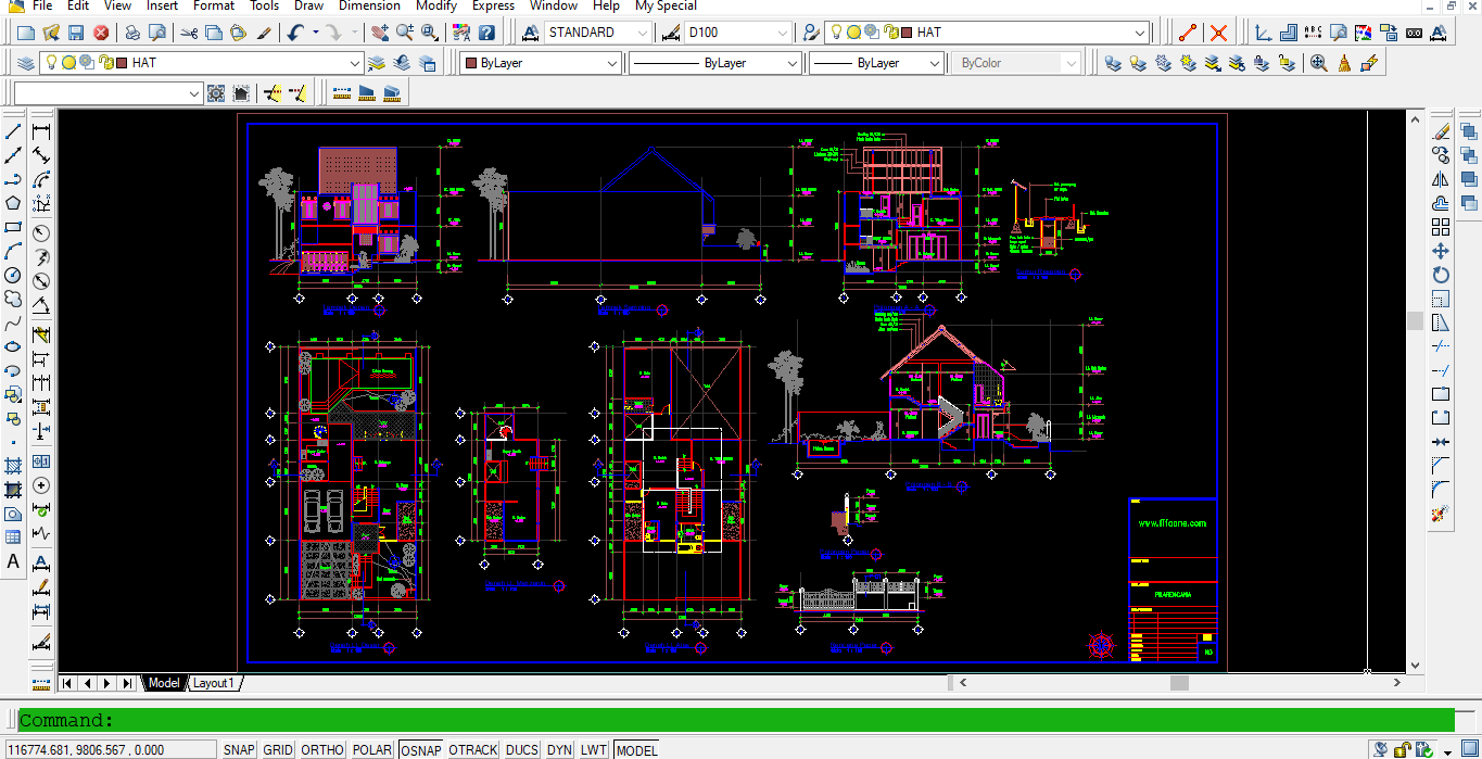 Download Rumah Ukuran 12x25 M Bestek Lengkap DWG AutoCAD