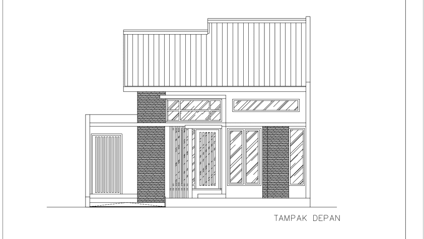 Download Gambar Rumah Type 40 Lengkap DWG AutoCAD