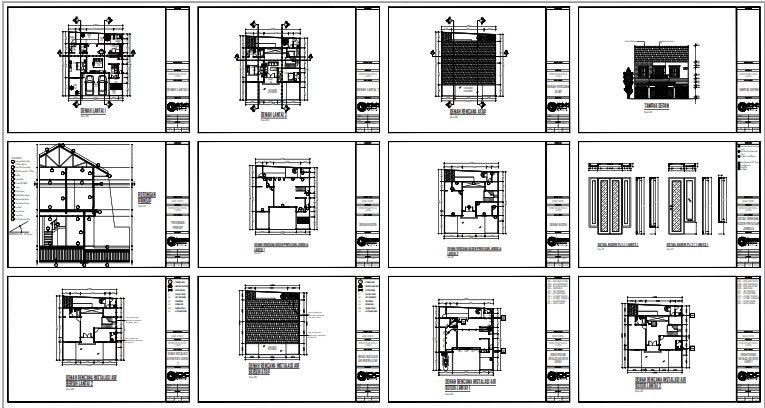 Download Gambar Rumah 2 Lantai 12x14 DWG AutoCAD