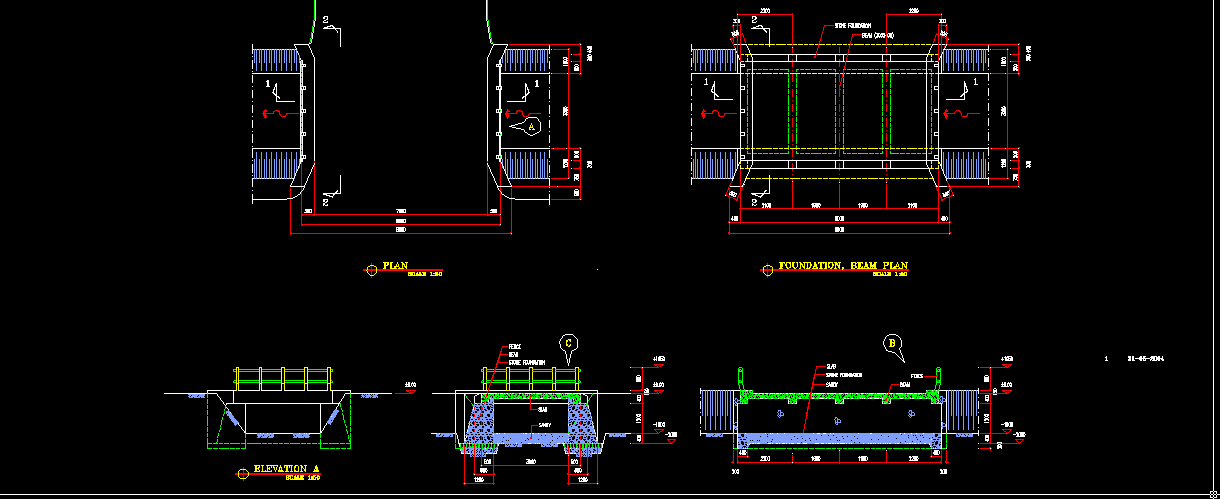 Download Gambar Kerja Jembatan Bentang 7x3m DWG AutoCAD