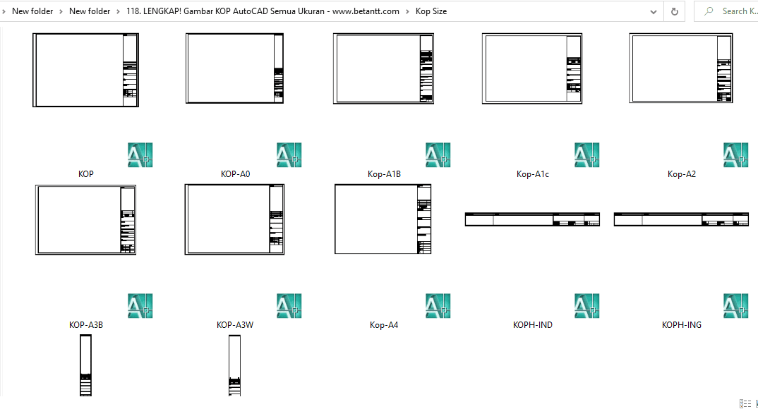 Download Kumpulan KOP GAMBAR AutoCAD Lengkap Format DWG