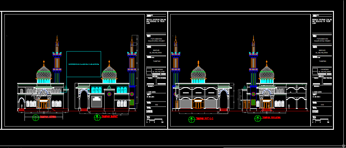 Download Gambar Masjid Bestek Lengkap DWG AutoCAD
