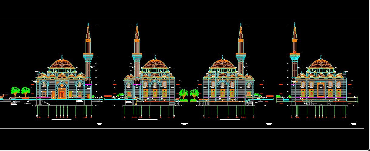 Download Gambar Kerja Masjid Detail Lengkap DWG AutoCAD