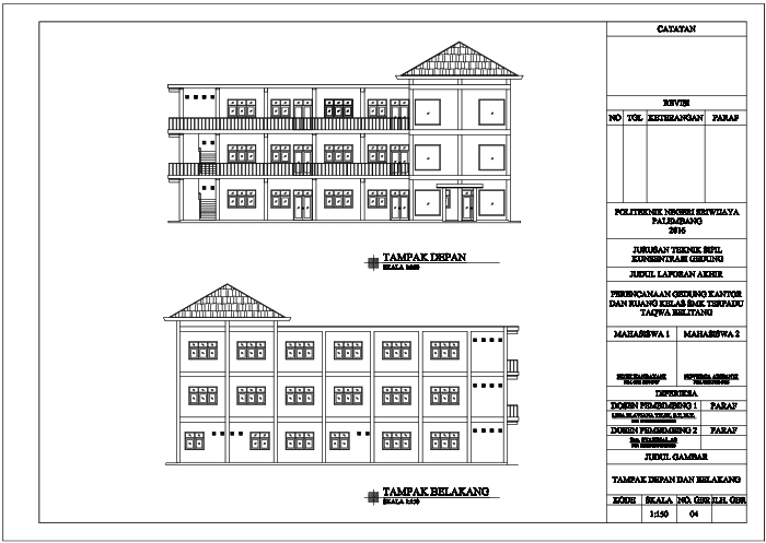 Download Gambar Desain Kampus Bestek Lengkap DWG AutoCAD