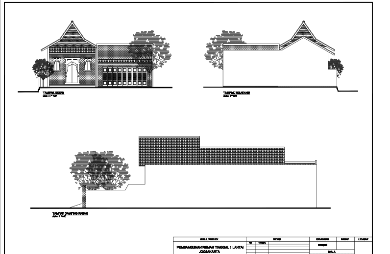 Download Gambar Rumah Tinggal Permanen Detail Lengkap DWG AutoCAD