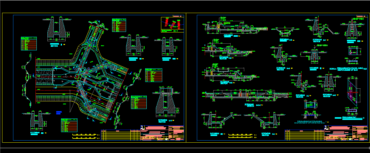 Download Gambar Bangunan Sadap Bendungan DWG AutoCAD