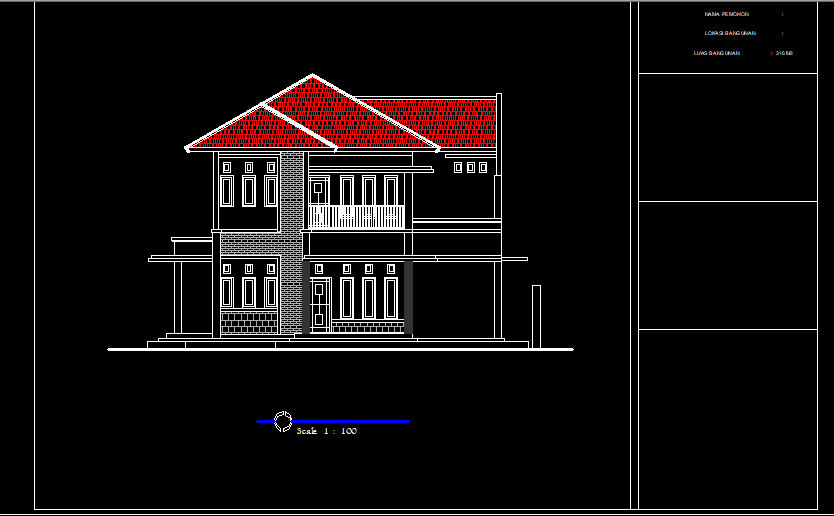 Download Gambar Rumah Mewah 2 Lantai Lengkap DWG AutoCAD