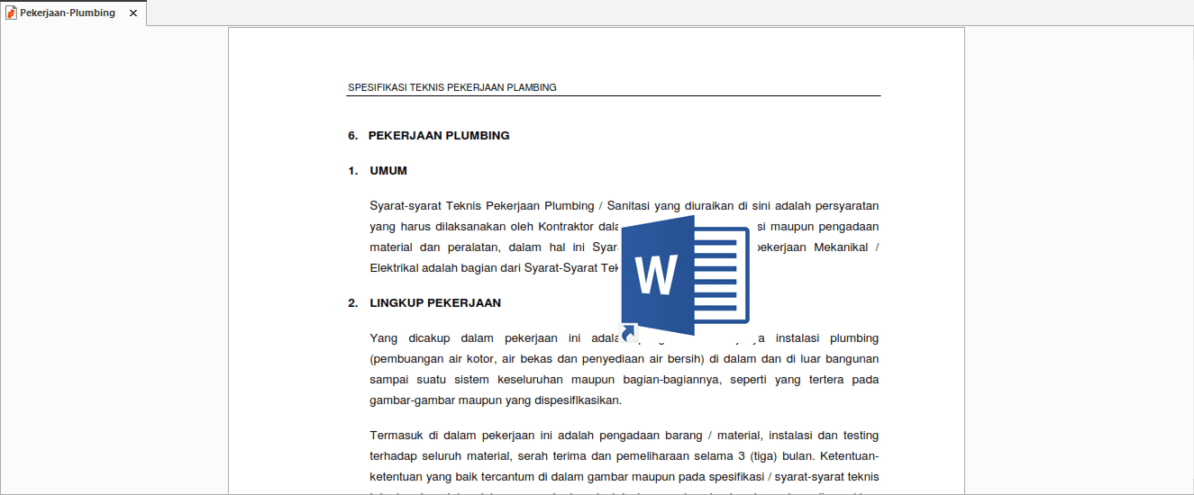 Download Modul Pekerjaan Plumbing File Doc dan Pdf