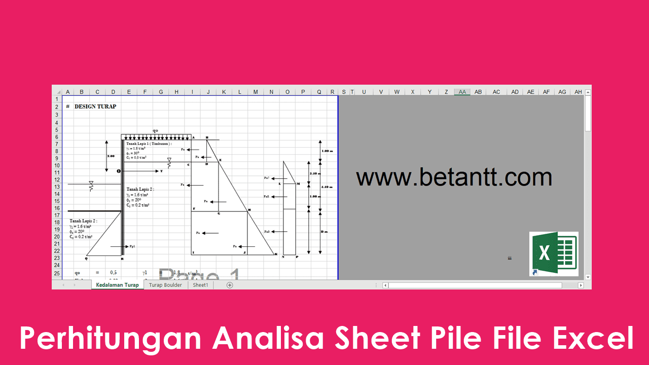 Download Perhitungan Analisa Sheet Pile File Excel