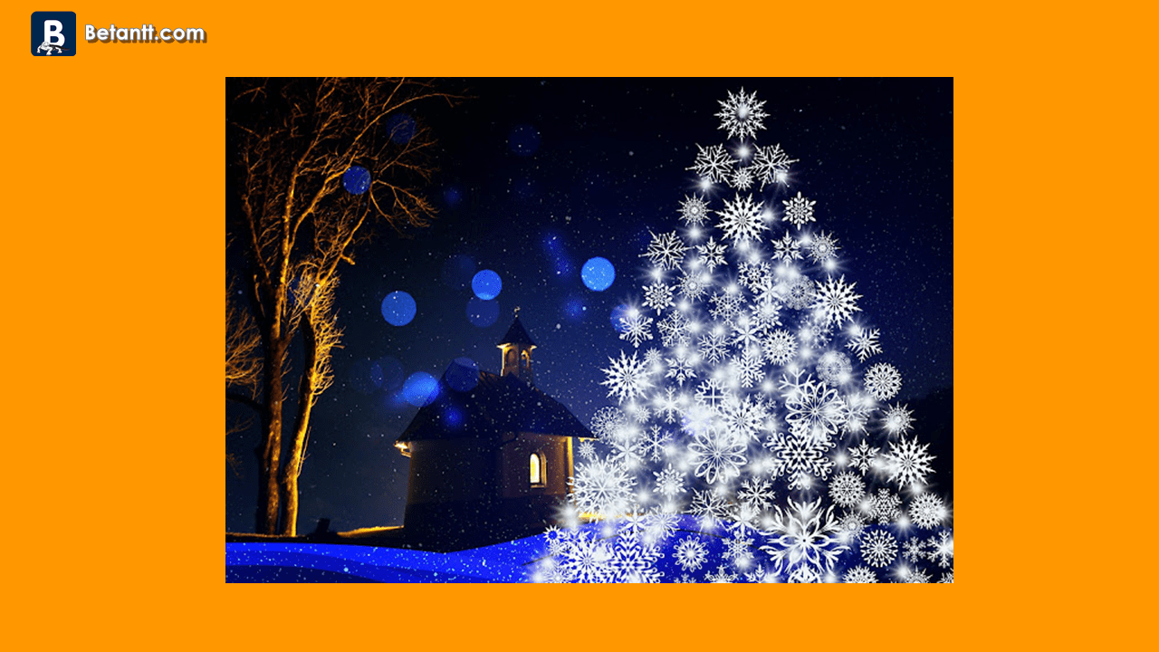 Background Pohon Natal Putih menyala