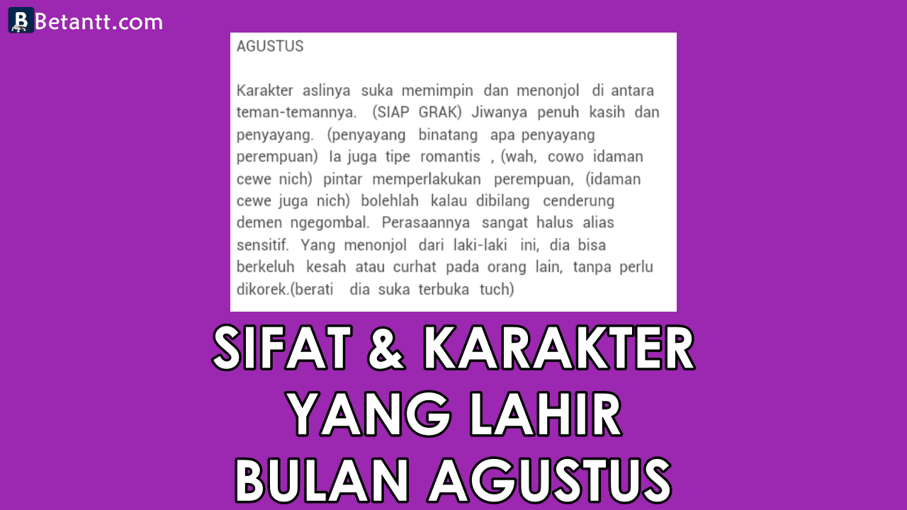 Fakta Unik Sifat dan Karakter Yang Lahir di Bulan Agustus